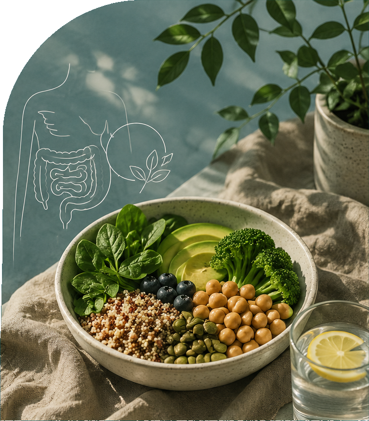 Bowl con alimenti sani e nutrienti